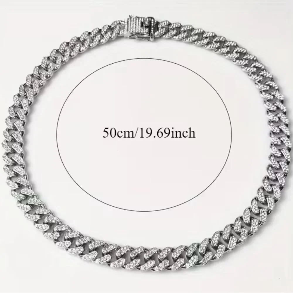 🩶 NEW Men's or Women’s Silver Rhinestone Chain Necklace 🩶
